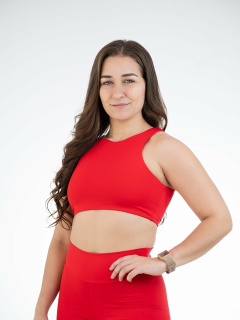 Top Fitness Fechado de Alta Sustentação Manu - Vermelho