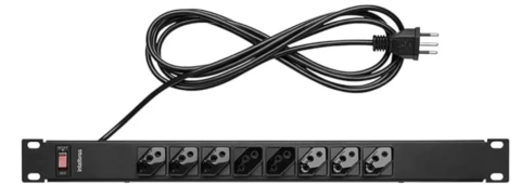 Intelbras EPR 208+ protetor eletrônico com 8 tomadas para rack Epr 208+ preto 110v/220v