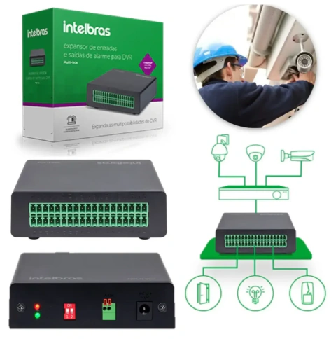 Módulo Expansor Entrada Saída Alarme Dvr Intelbras Mult Box