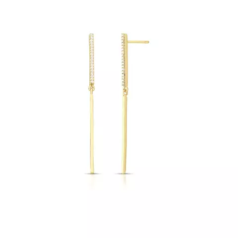 BRINCO PÊNDULO COM UMA COLUNA CRAVEJADA DE ZIRCÔNIAS