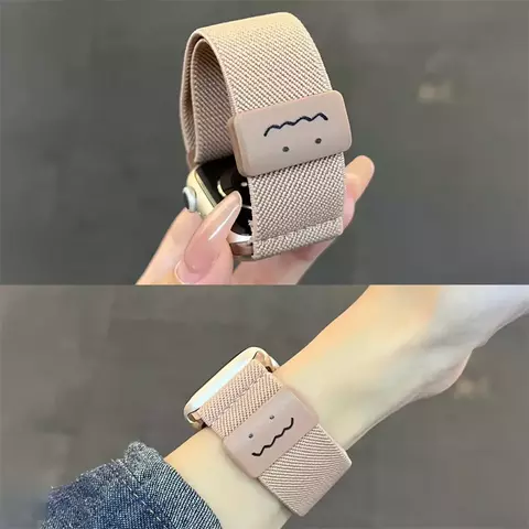 Pulseira de nylon graffiti fofa para apple watch 10 9 8 7 se 6 fivela magnética simples faixa macia para iwatch 49mm 41 46 45 40mm 42 44mm38