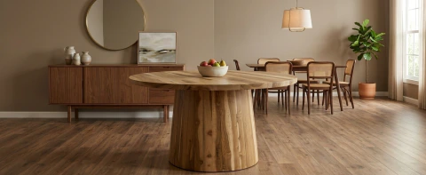 Mesa Circular Orbe Base Conica Petiribi 120 cm Diametro