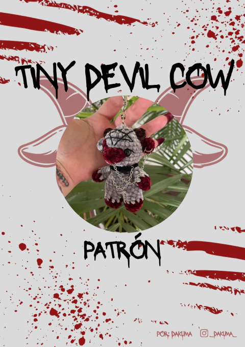 Tiny Devil Cow – Patrón de Amigurumi (PDF en Español + Inglés)