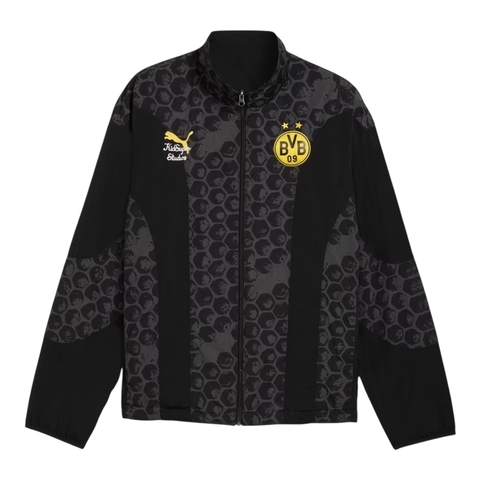 Jaqueta Corta-Vento Borussia Dortmund Edição especial Mundial de Clubes 25/26 - Masculina Puma - Preta com detalhes em cinza