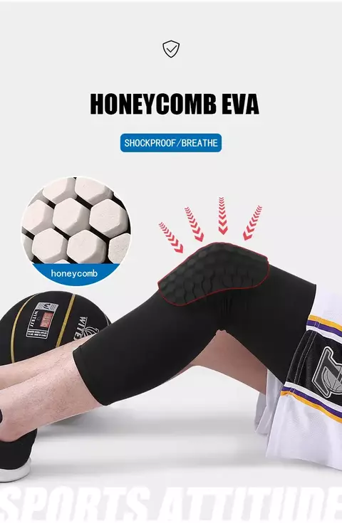 Rodillera de Compresión con Almohadilla Hexagonal | Protección para rodilla en Flag Football y otros deportes - comprar en línea
