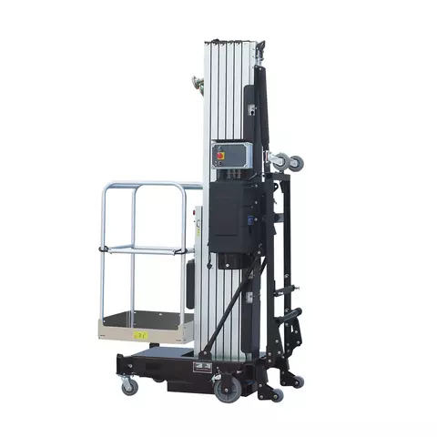 8m 10m Aluminum Single Mast Lift Aluminum Vertical Lift Electric One Man Lift