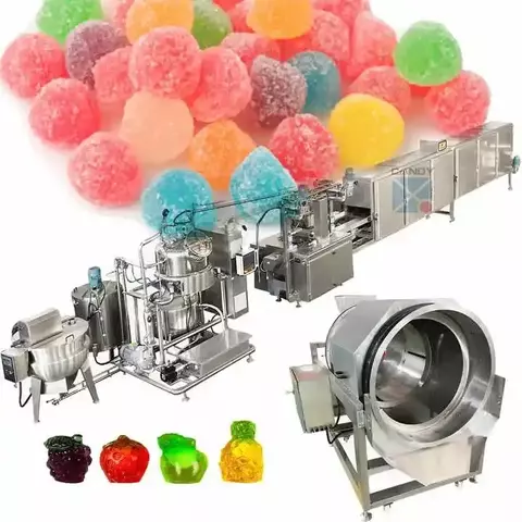Automatic Jelly Candy Gummy Bear Hard Lollipop Deposit Production Line Soft Mamalade Candy Making Machine