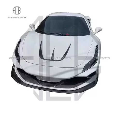 Real Carbon Fiber Front Lip Side Skirts Rear Spoiler Rear Lip For Ferarri F8 Body Kit