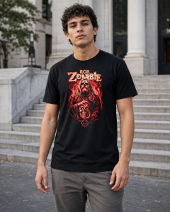 585 Camiseta negra con estampado creativo