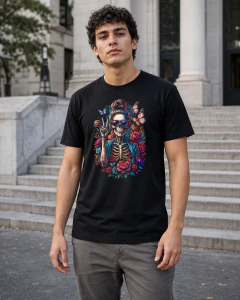 339 Esqueleto y flores con estilo
