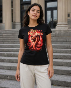 613 Camiseta negra con estampado creativo