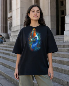 806 Estampado vibrante de avestruz