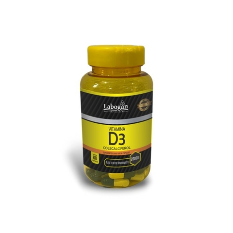 VITAMINA D3 (COLECALCIFEROL) - POTE 60 CAPS LINHA AMARELA - LABOGAN