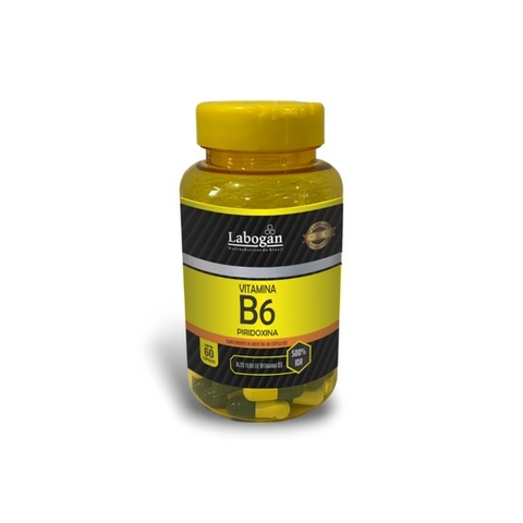 VITAMINA B6 (PIRIDOXINA) - POTE 60 CAPS LINHA AMARELA - LABOGAN