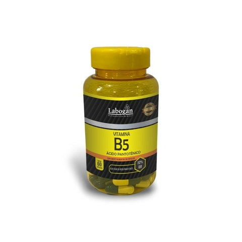 VITAMINA B5 (ACIDO PANTOTENICO) - POTE 60 CAPS LINHA AMARELA - LABOGAN