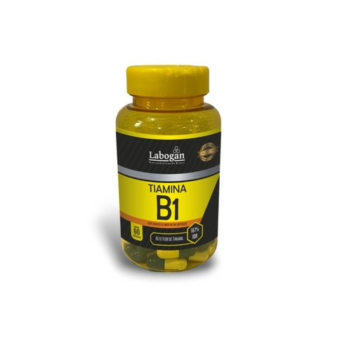 VITAMINA B1 (TIAMINA) - POTE 60 CAPS LINHA AMARELA - LABOGAN