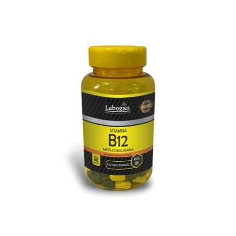 VITAMINA B12 (METILCOBALAMINA) - POTE 60 CAPS LINHA AMARELA - LABOGAN