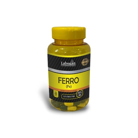 FERRO QUELATO - POTE 60 CAPS LINHA AMARELA - LABOGAN