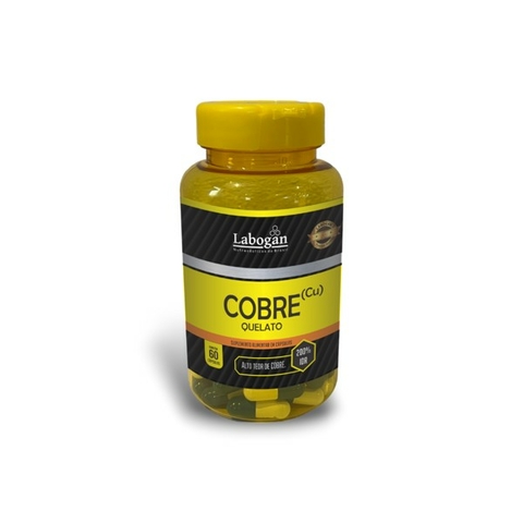 COBRE QUELATO - POTE 60 CAPS LINHA AMARELA - LABOGAN