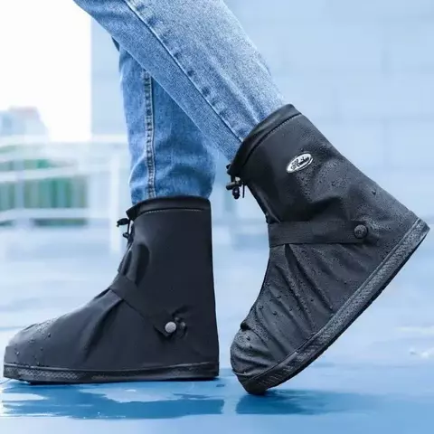 Capa para bota de chuva à prova d'água, reutilizável, antiderrapante, ciclismo, caminhadas, protetores de sapato, chuva, neve, areia molhada, protetor