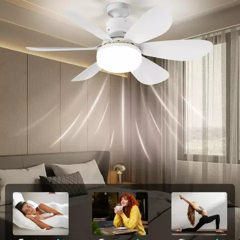 Turbo Plus;Ventilador de teto LED 40W E27 com controle remoto para escurecimento, adequado