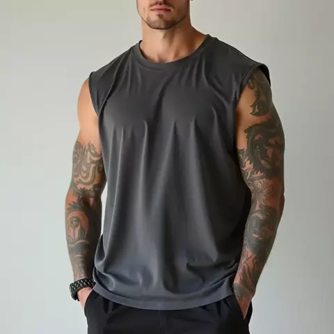 Regata Masculina Oversized 100%Algodão – Machão Estilo Muscle, Academia e Casual – GUGI Premium - comprar online