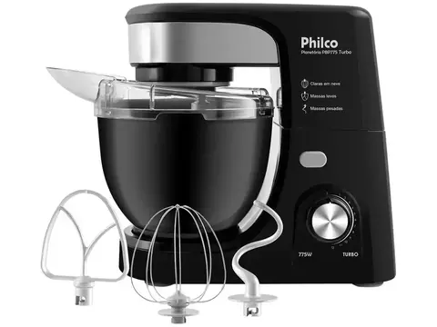 BatBatedeira Planetária Philco Preta 775W 12 Velocidades 4 Litros Turbo PBP775P - 220V - comprar online
