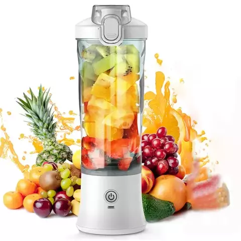 Espremedor elétrico portátil 600ml, recarregável via USB com bateria de 4000mAh.