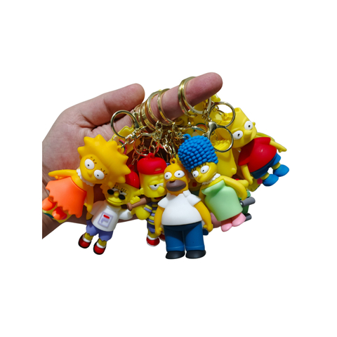 Chaveiro Figuras Simpsons: itens colecionáveis, super coloridos Homer, Bart, Marge
