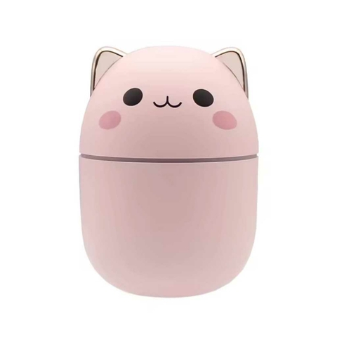 Mini Umidificador de Ar Gatinho Difusor de Aroma, Purificador Rosa