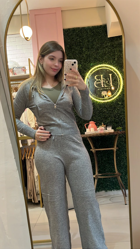 CONJUNTO TRICOT MODAL ZÍPER