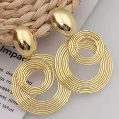 Brinco grande redondo ouro e prata - comprar online