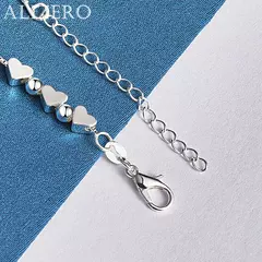 Pulseira 925 prata esterlina pulseira três corações charme