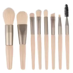 Pinceis de maquiagem 8 pçs conjunto de corretivo escova blush pó solto - comprar online