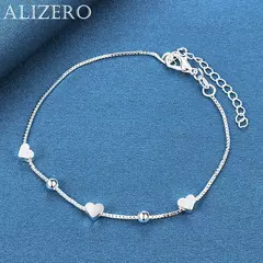 Pulseira 925 prata esterlina pulseira três corações charme - loja online