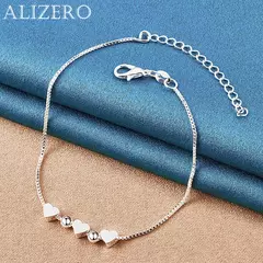 Imagem do Pulseira 925 prata esterlina pulseira três corações charme