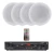 Kit 4 Caixa Som Ambiente Redondo Branco + Receiver Bluetooth Branco 127/220v