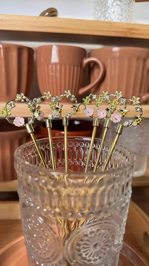 SET X6 CUCHARA DE ACERO INOX - DISEÑO ABEJITA