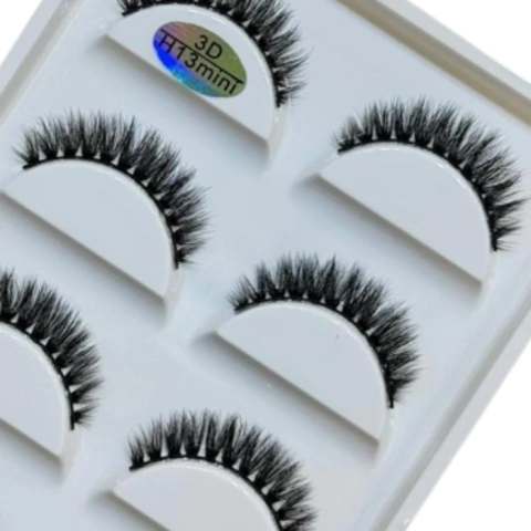 Cartela Com 5 Pares de Cílios Postiços H13 mini