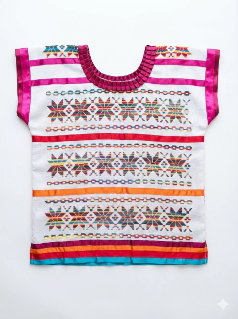 Artesanias Fany - Blusa artesanal mazateca bordada a mano – Sierra Mazateca Oaxaca - comprar en línea