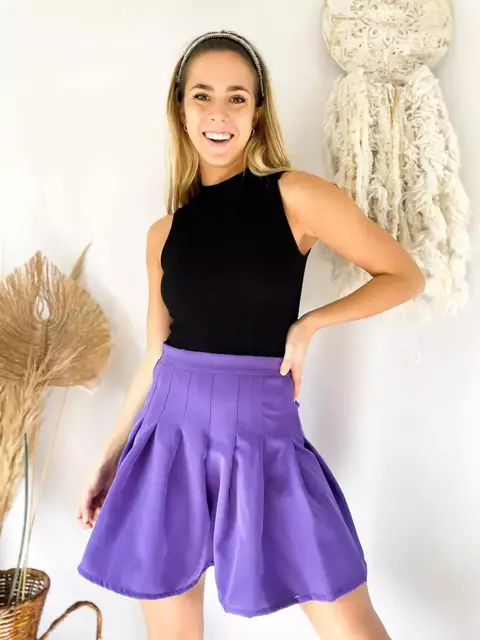 Pollera Tableada de Crep Sastrero - comprar online