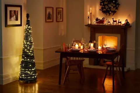 Árbol de Navidad Plegable con Luces LED Integradas