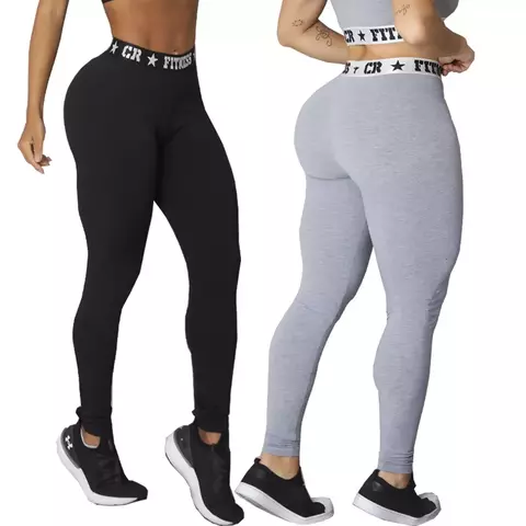 Kit 2 Legging Elástico Exposto Academia Feminina