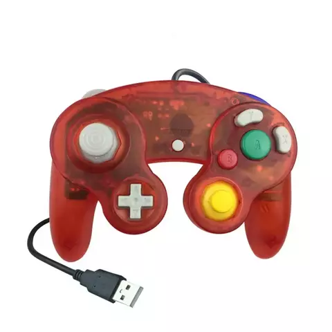 Joystick de gamepad NGC transparente com fio USB