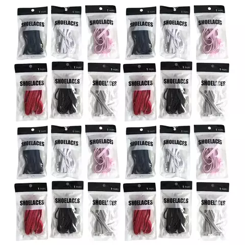 24 Pares de Cadarços Arredondados Para Tênis e Sapatos 100cm
