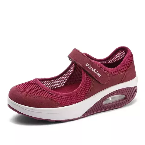 Sapatilhas Mesh Shake para Mulher, Sapatos de Caminhada, Sapato Esportivo, Palmi