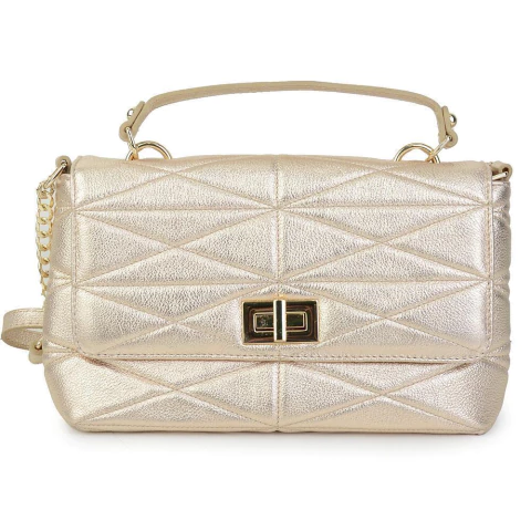 Bolsa Feminina Loucos e Santos Shoulder Dourada - 3564