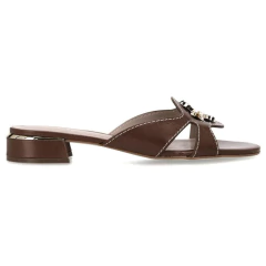 Tamanco Feminino Luz Da Lua Salto Baixo Marrom Ambar - 8091