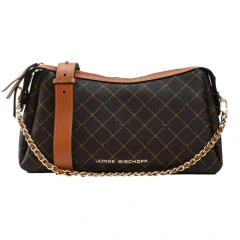 Bolsa Feminina Jorge Bischoff Crossbody Marrom Café - JBGF