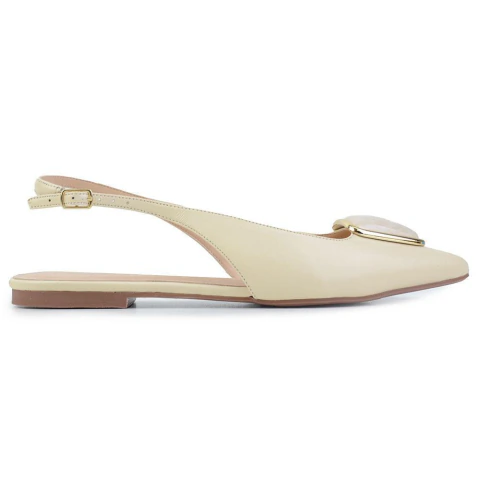 Sapato Feminino Cecconello Slingback Bege Perla - 3112
